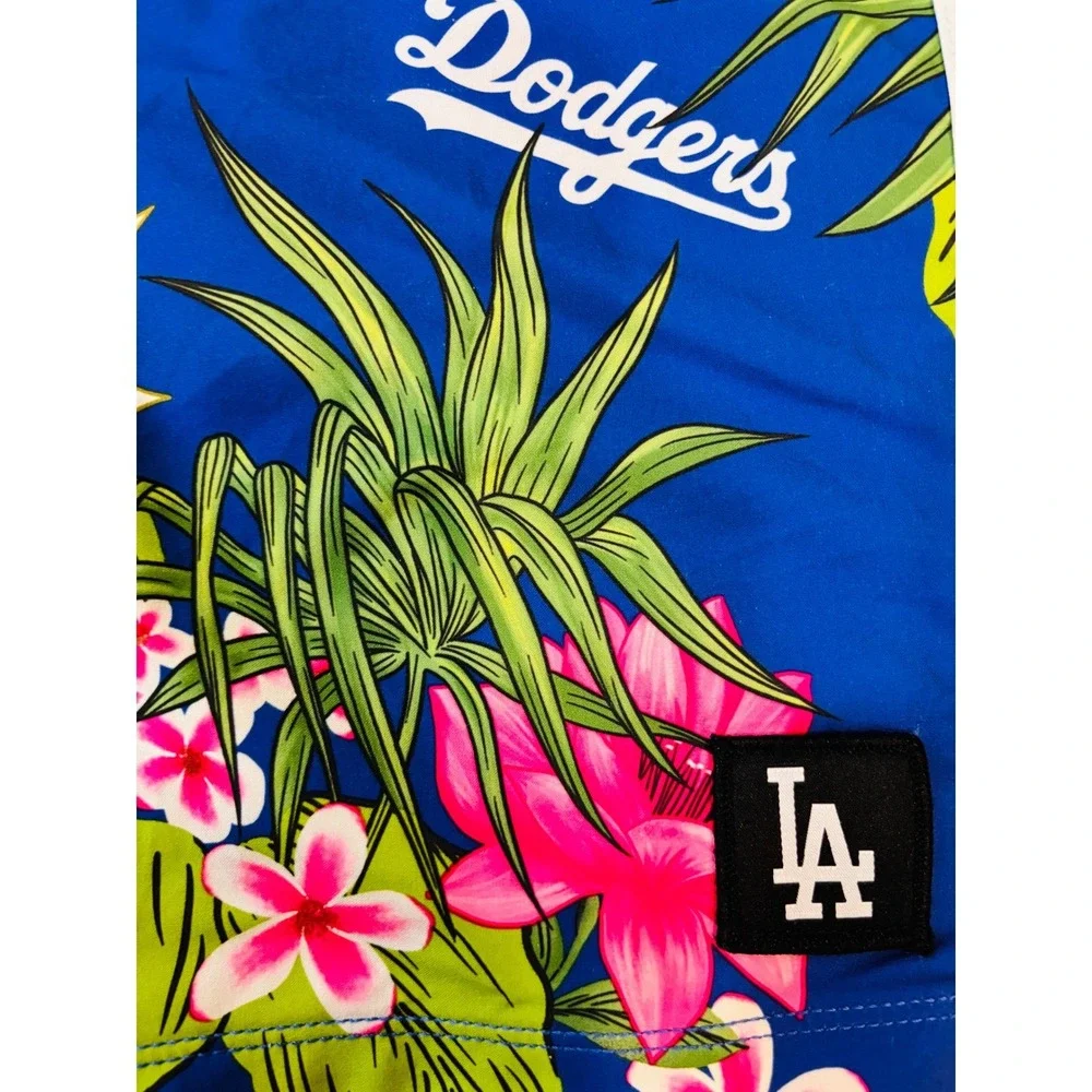 Hurley 47 Brand LA Dodgers Phantom Board Shorts Mens 30 Tropical Floral Blue